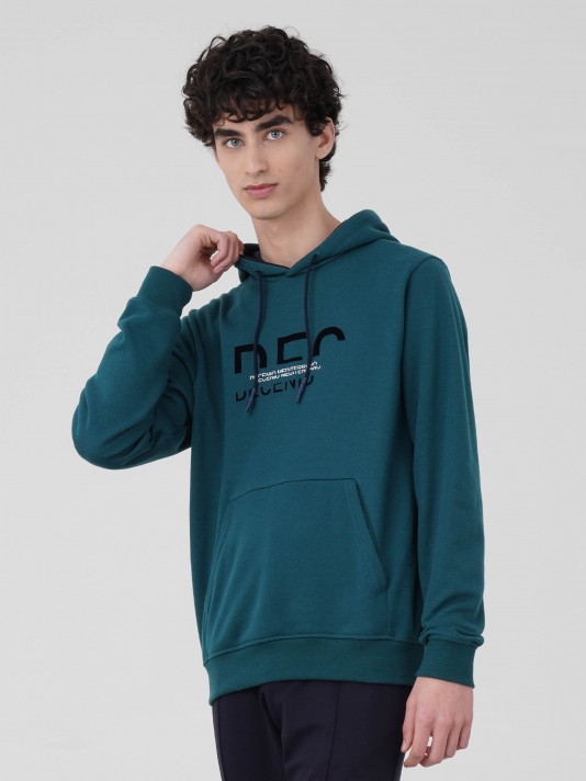 Pique sweatshirt with hood