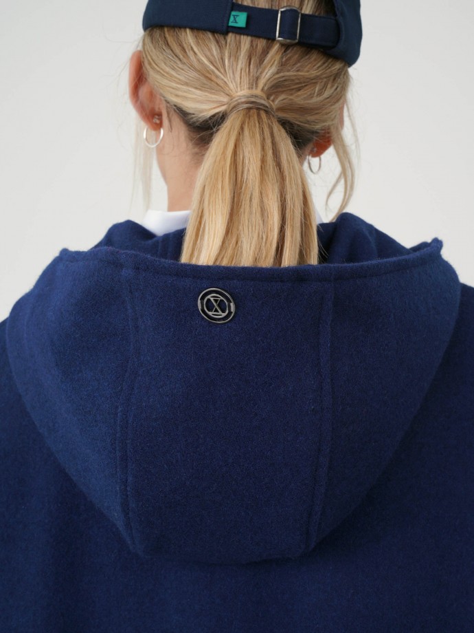 Woolen cape with hood