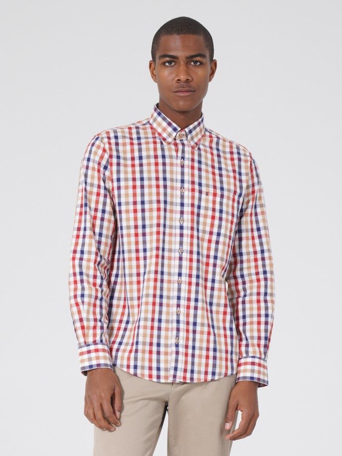 Camisa de cuadros de corte regular