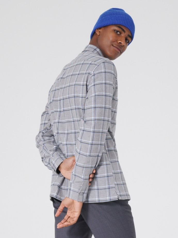 Checkered flannel overshirt