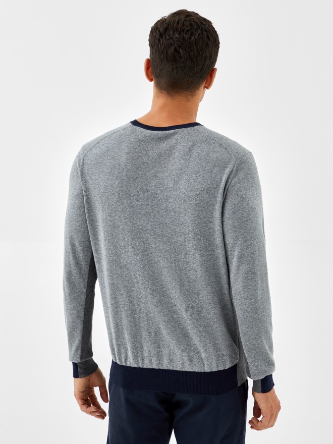 Jersey de algod�n y cachemir con cuello de pico