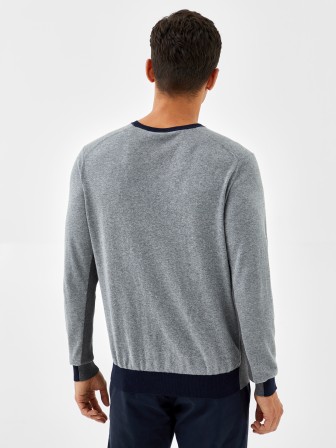 Jersey de algodón y cachemir con cuello de pico Jersey de algodón y cachemir con cuello de pico
