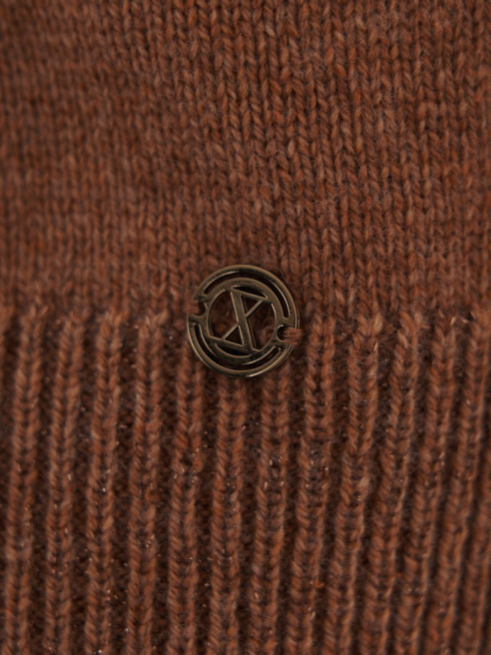 Camisola assimétrica em lã e algodão