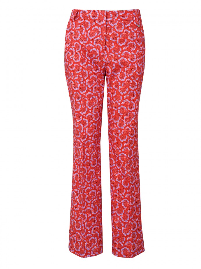 Printed bootcut trousers