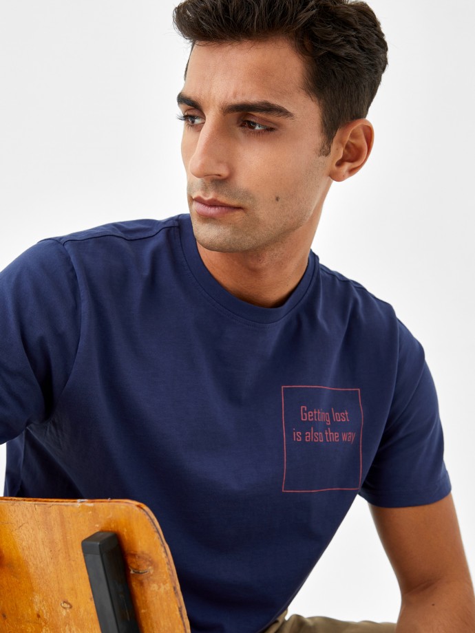 T-shirt with embroidered message