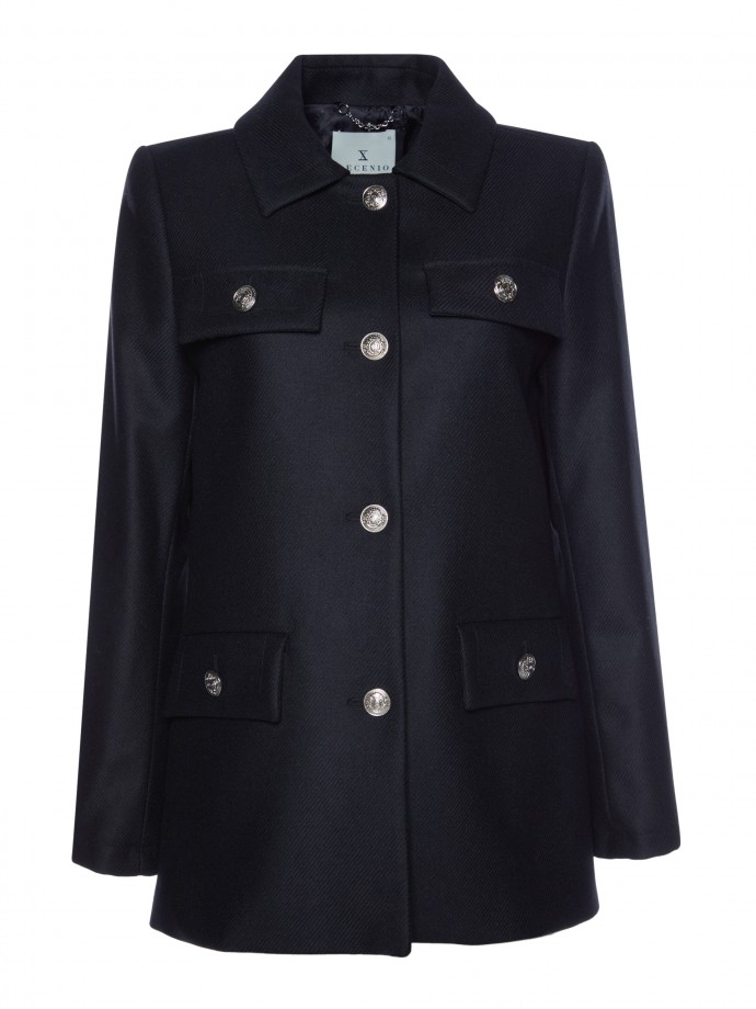 Military-style wool coat