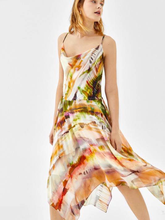 Flowing printed dress