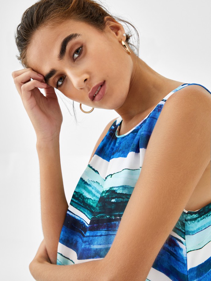 Striped printed dress