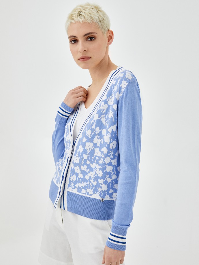 Cardigan with floral pattern