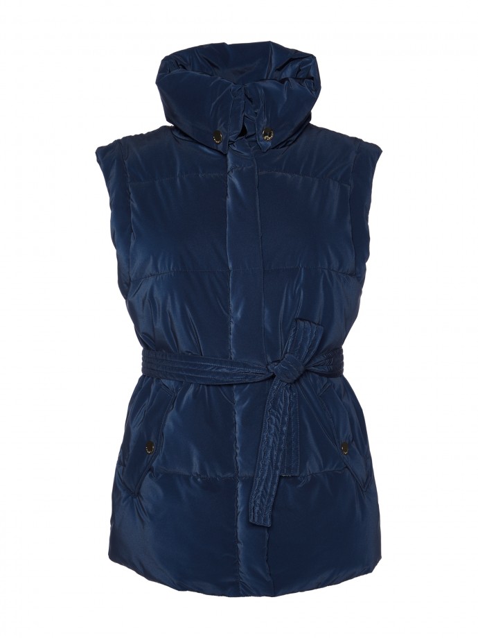 Padded waistcoat with belt