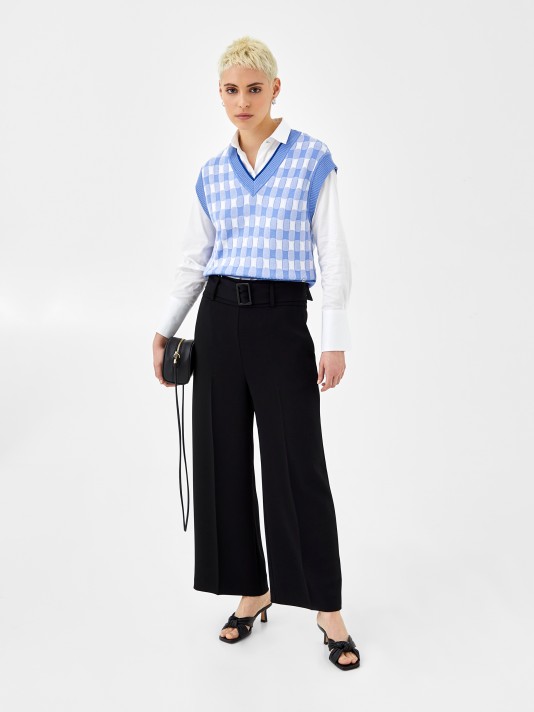 Black trousers with belt