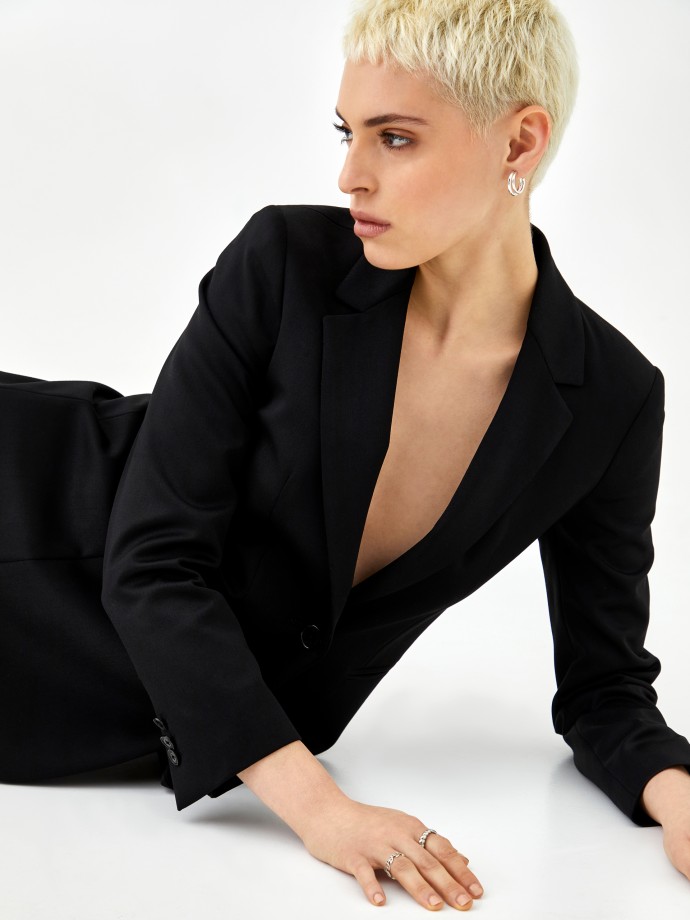 Long blazer with button Long blazer with button