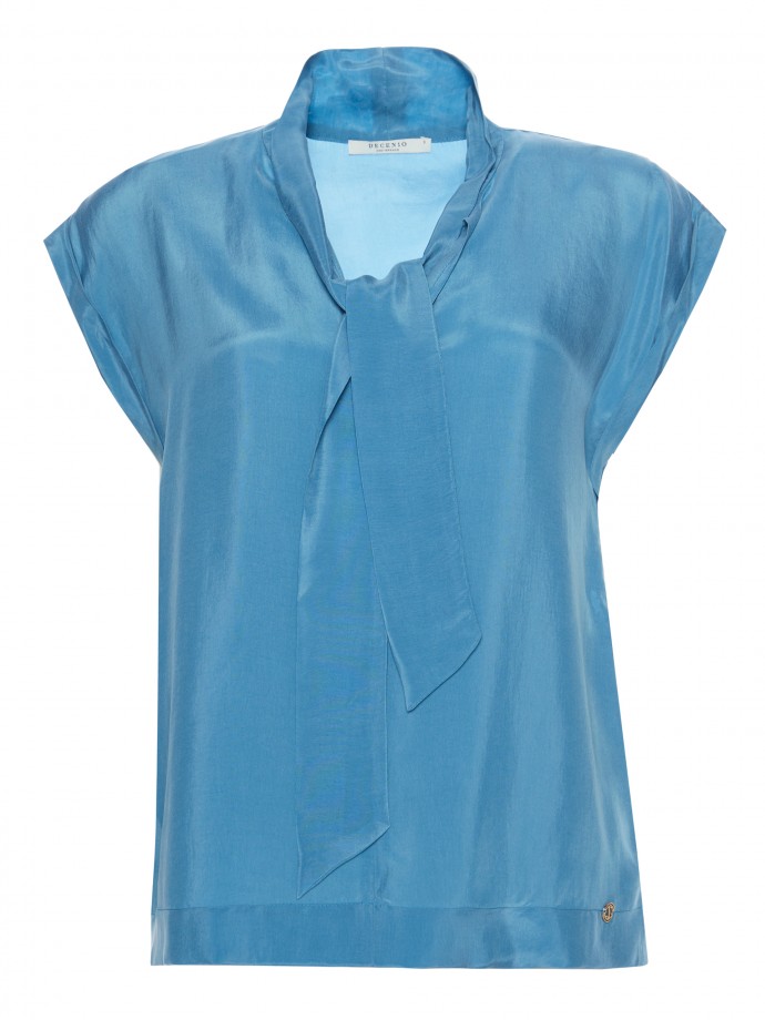 Cupro blouse with bow