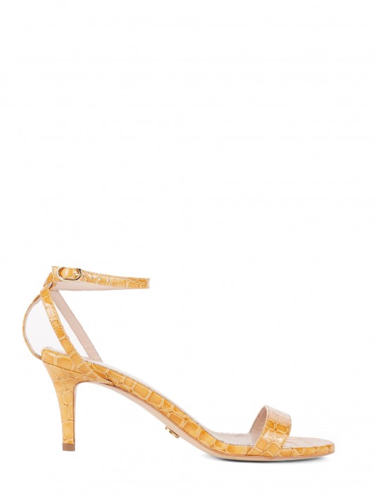 Engraved sandal with heel