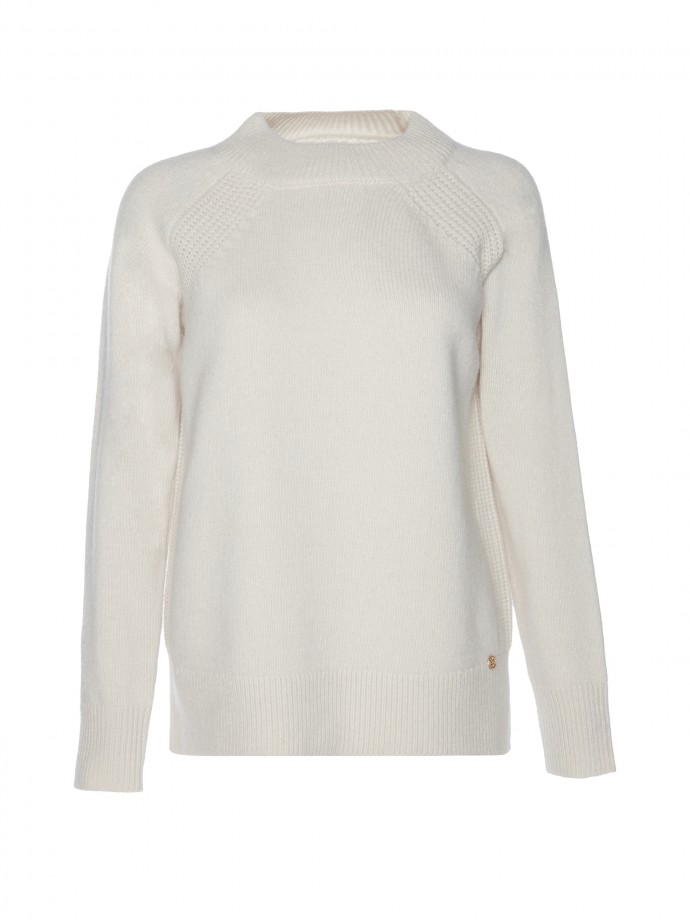 Structured sweater in wool and angora