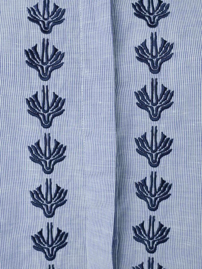 Blue shirt with embroidery
