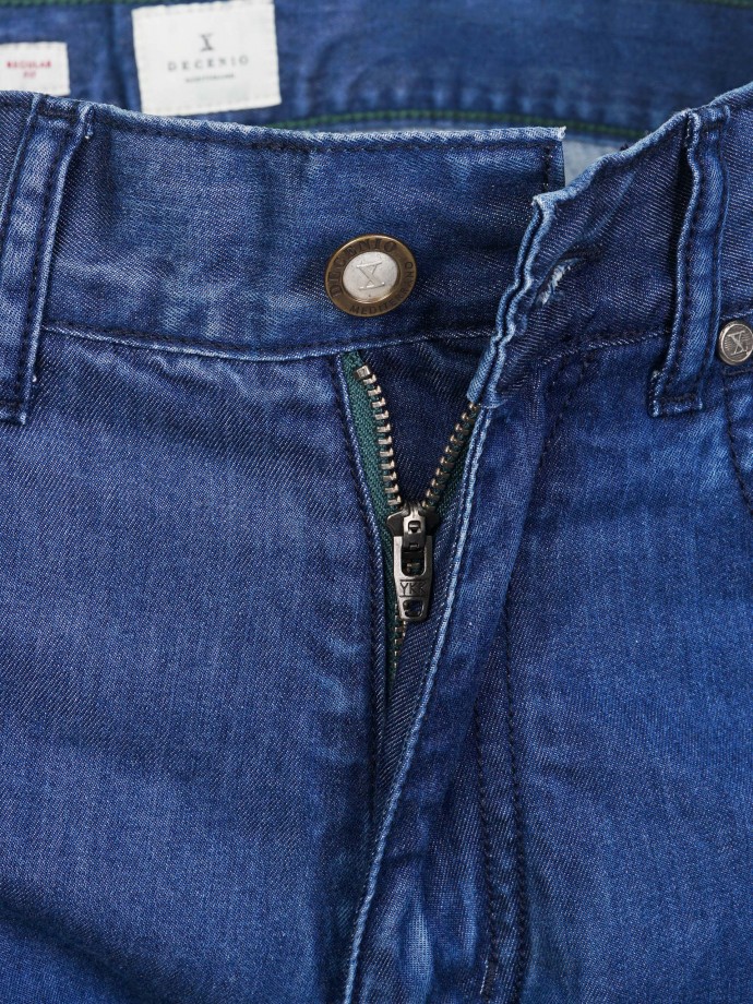 Regular fit tencel denim trousers
