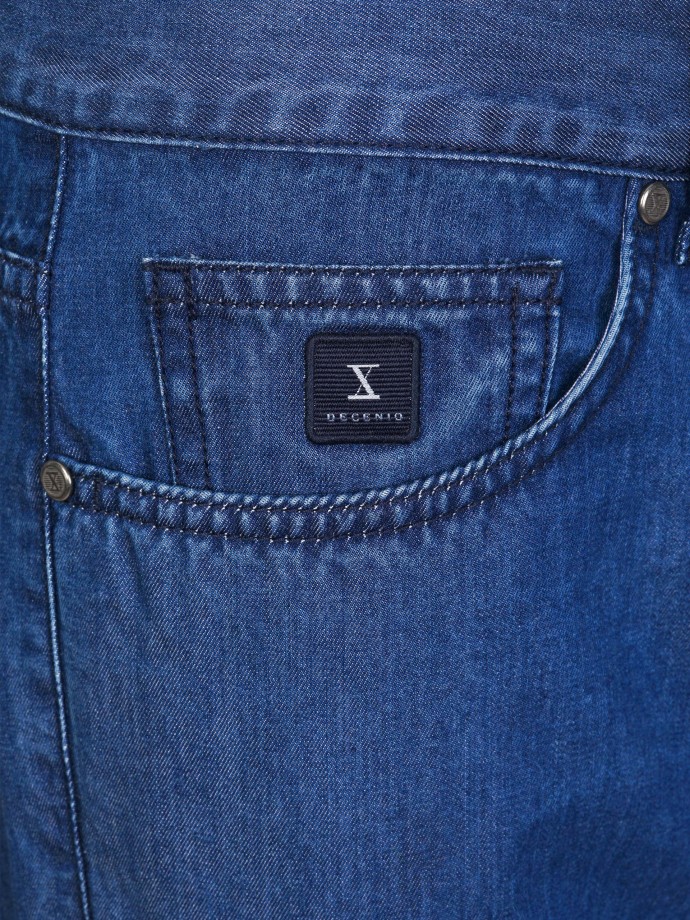 Regular fit tencel denim trousers