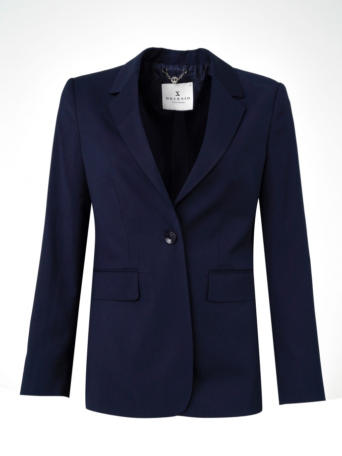 Navy blue regular fit blazer