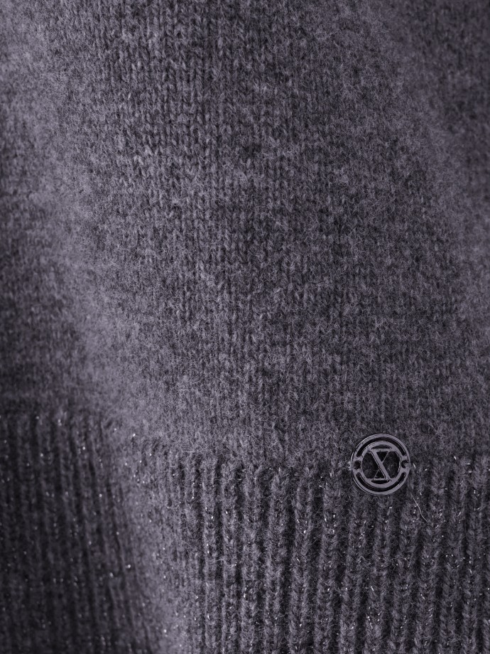 Camisola assimétrica em lã e algodão