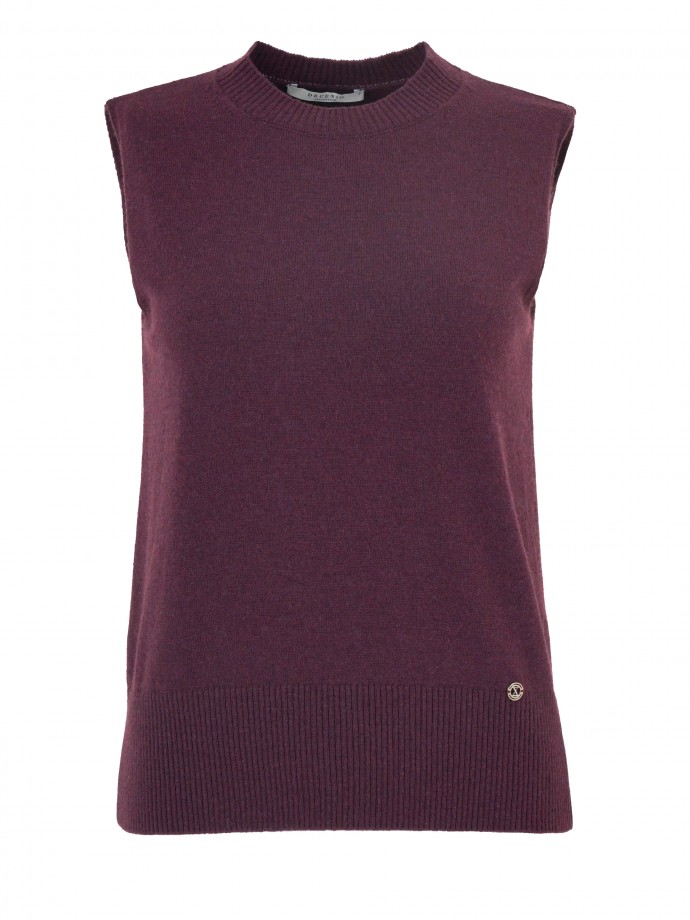 Knitted vest with cashmere