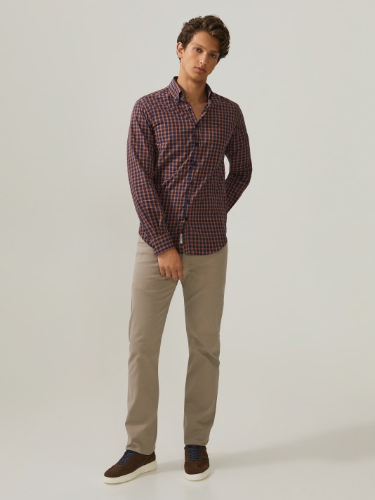 Camisa slim fit xadrez Decenio