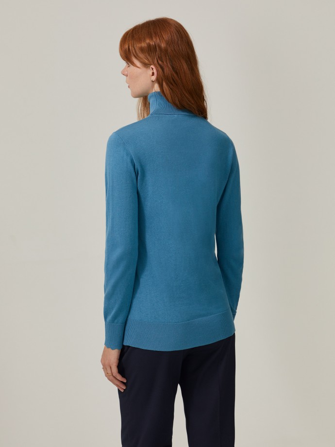 Camisola gola alta com caxemira