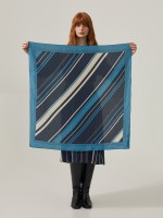 Striped printed scarf