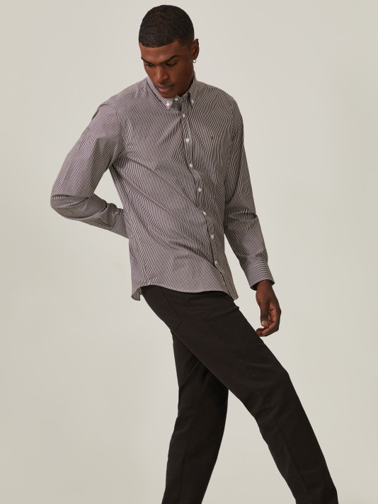 Regular fit shirt with stripes