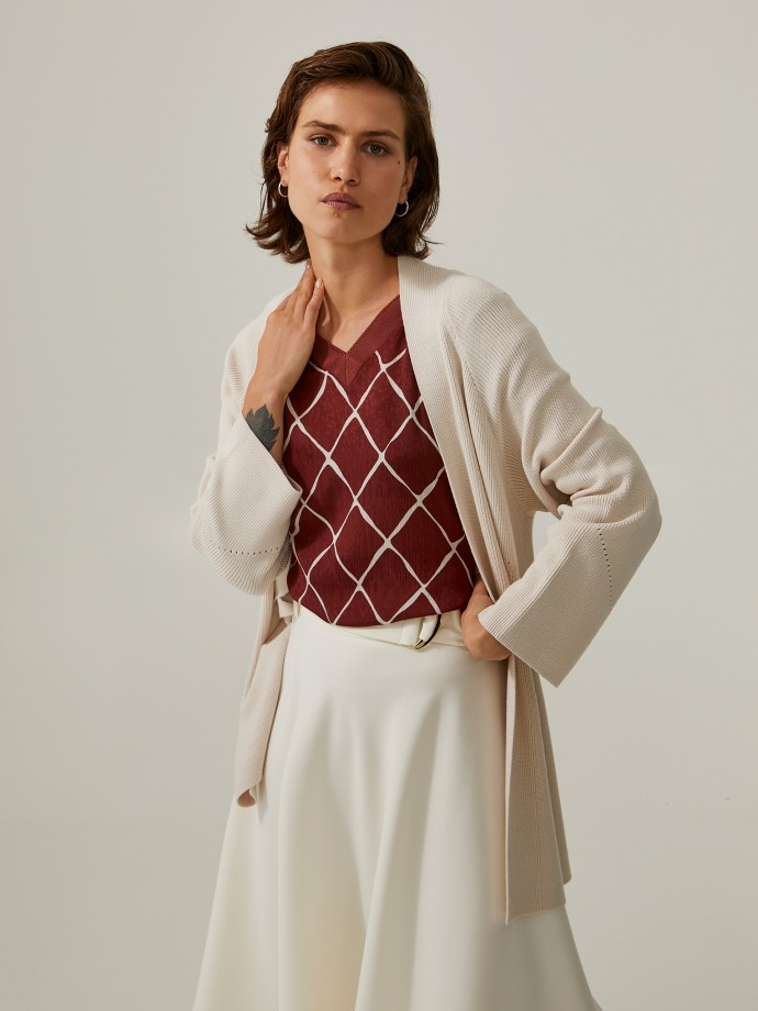 Long open cardigan