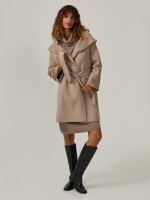 Double-breasted coat with hood
