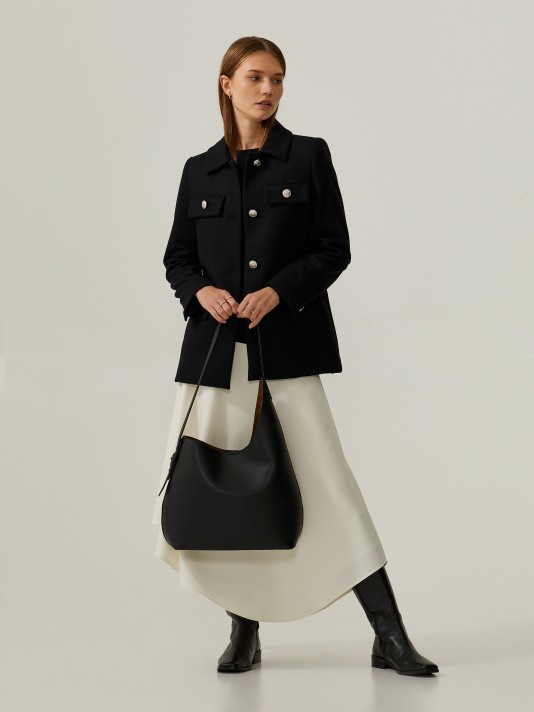 Military-style wool coat