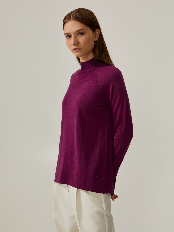 Half collar sweater 100% merino wool