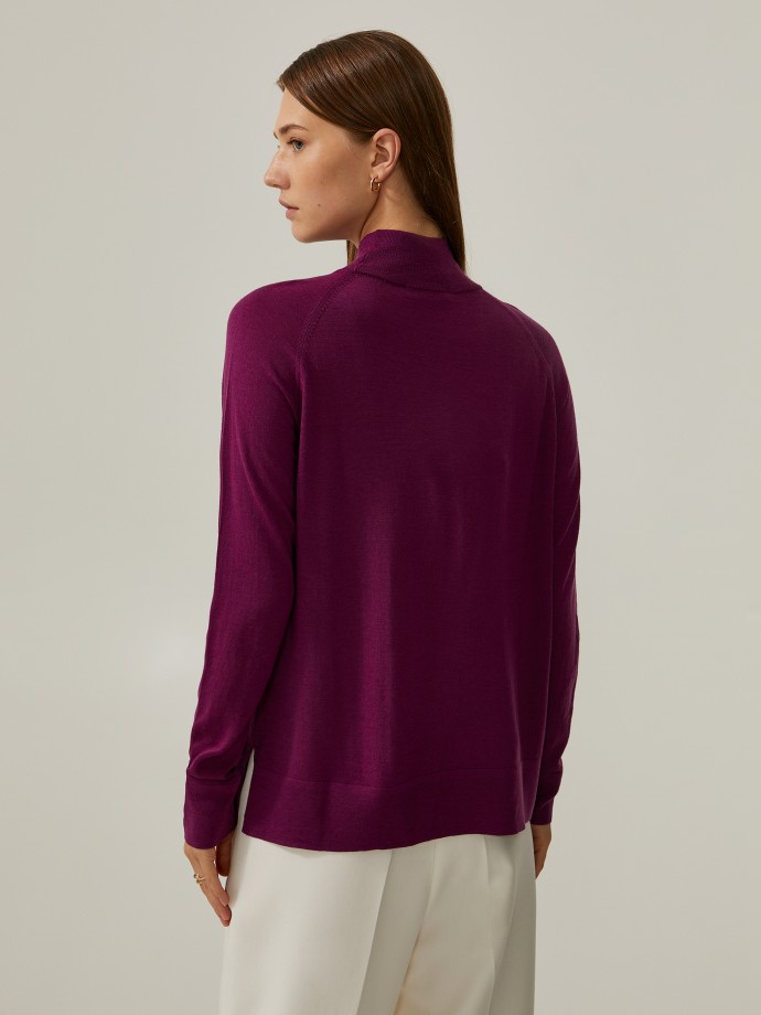 Half collar sweater 100% merino wool