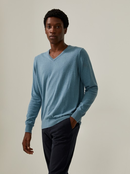 Pullover de algodo e caxemira