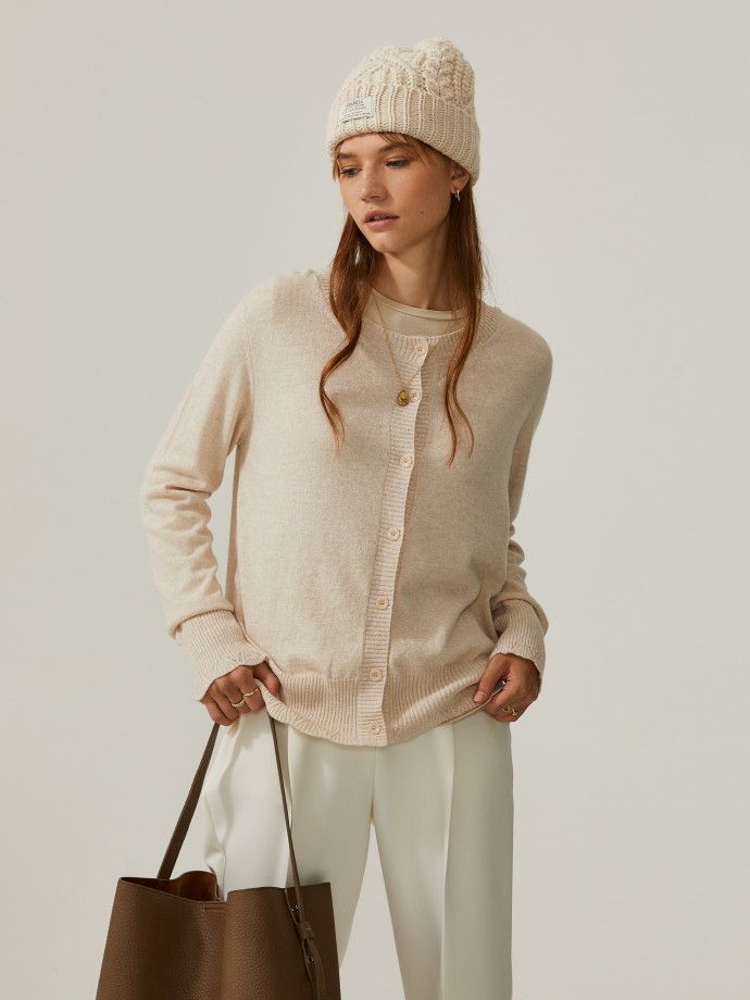 Cardigan in wool and cashmere