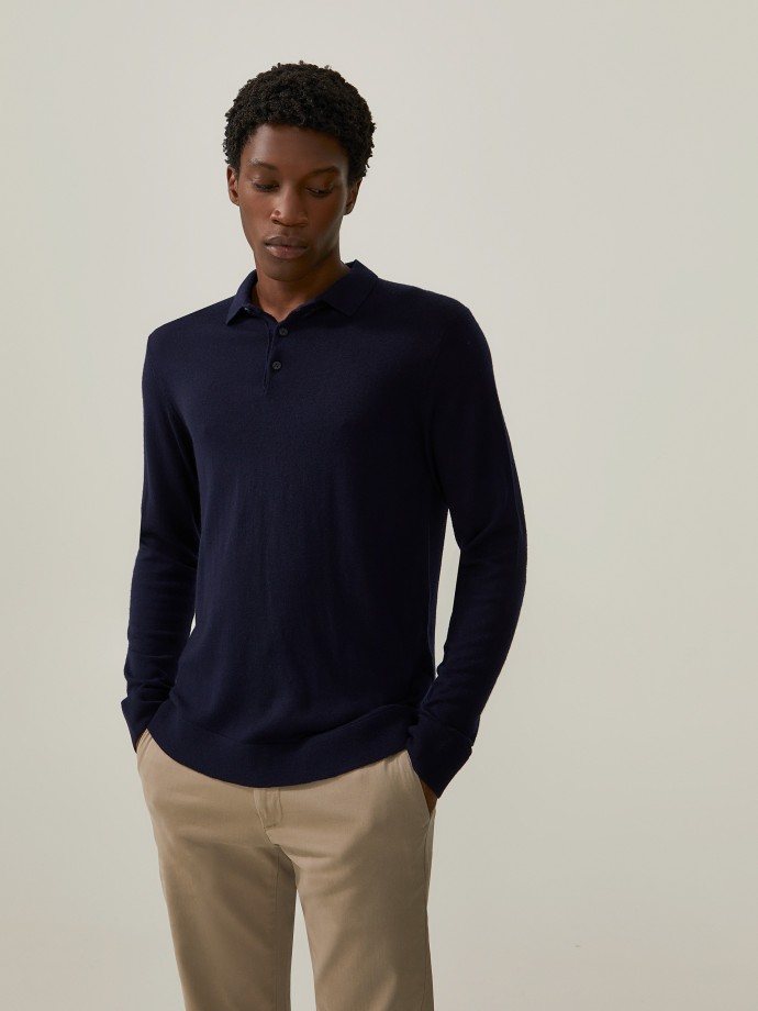 Long sleeve polo shirt