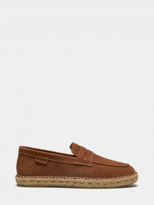 Camel espadrilles with rubber sole