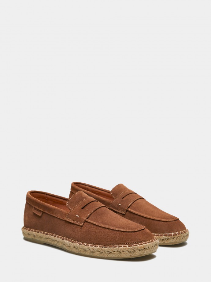 Camel espadrilles with rubber sole