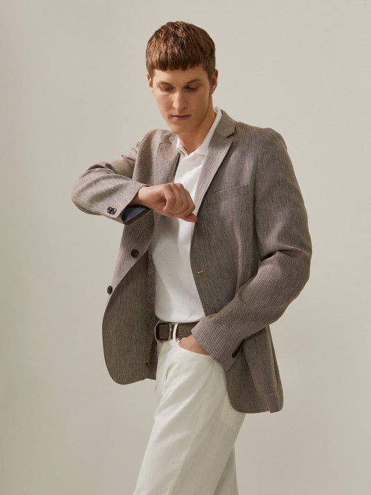 Blazer in wool and cotton