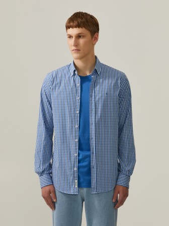 Camisa slim fit em popeline Camisa slim fit em popeline