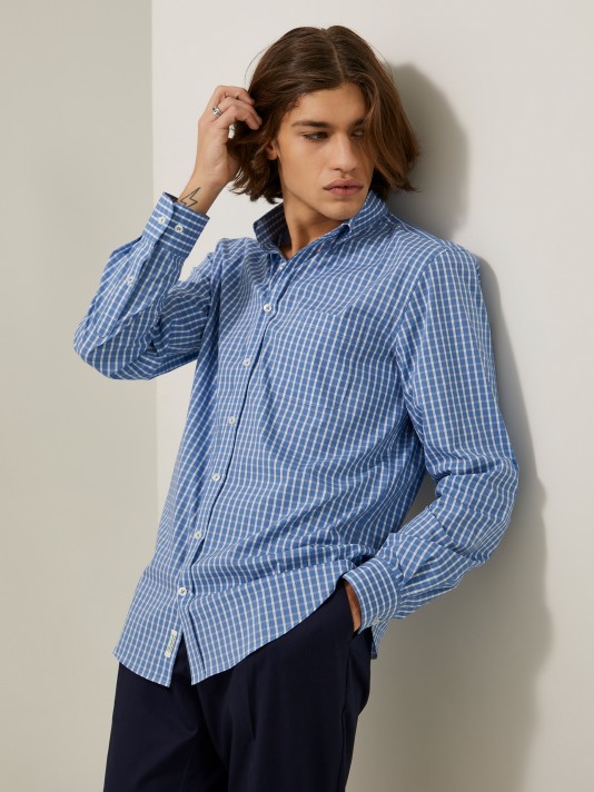 Camisa regular fit em xadrez Decenio