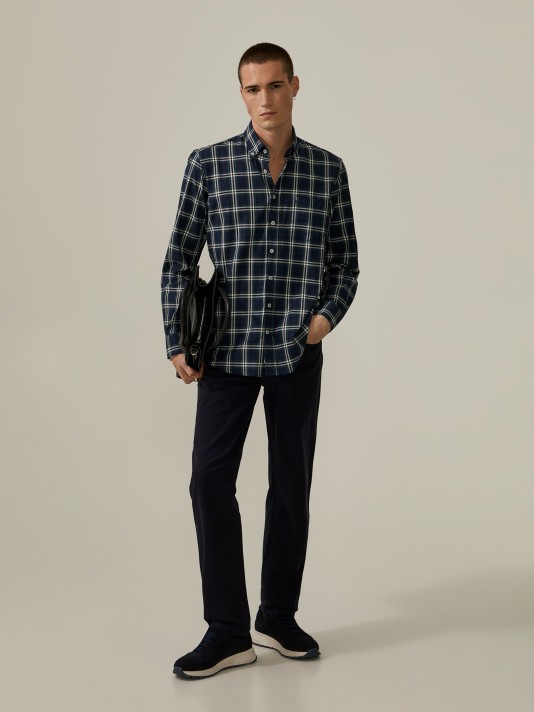 Camisa slim fit xadrez Decenio