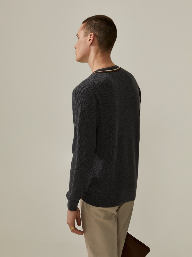 Rib knit pullover