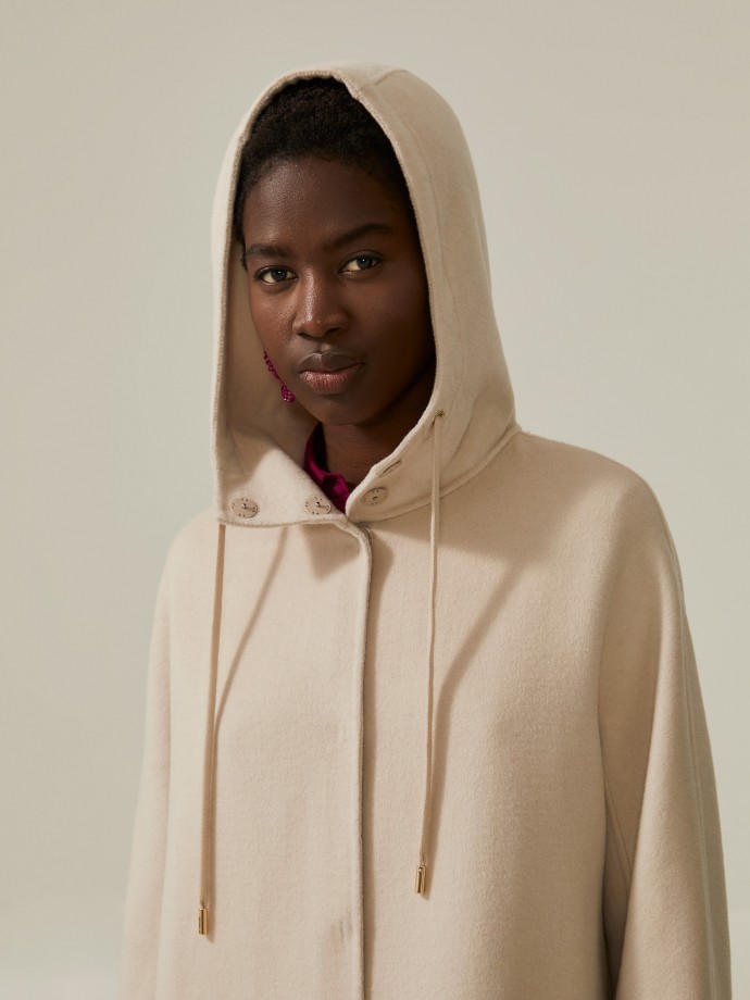 Wool blend hooded jacket