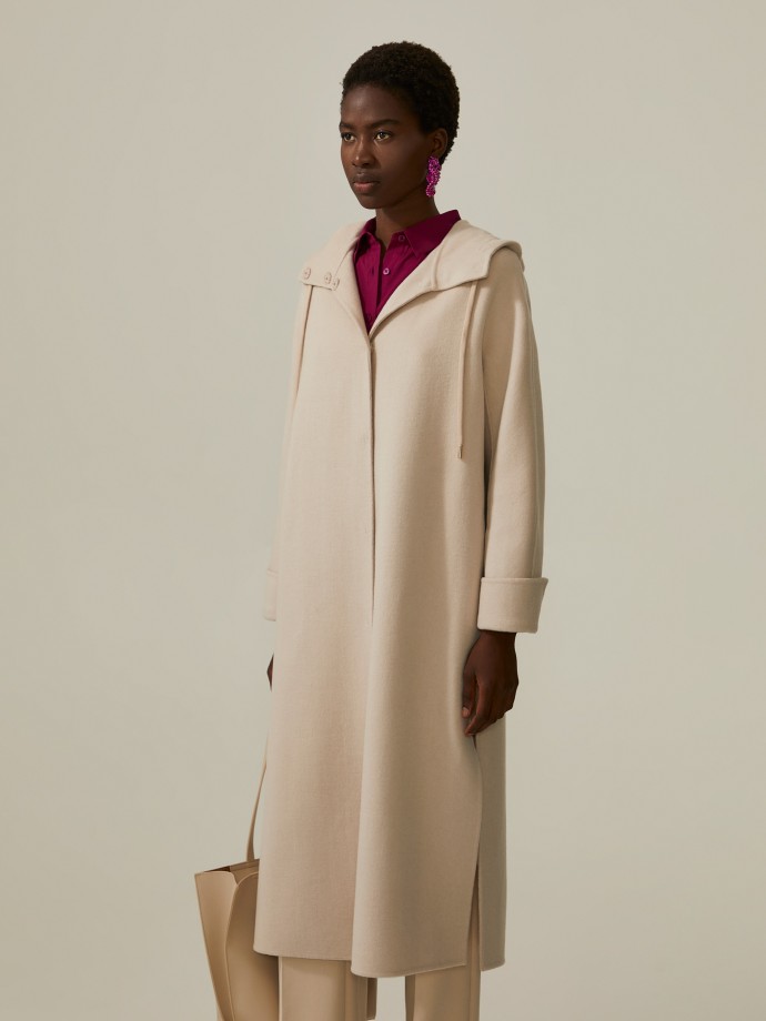 Wool blend hooded jacket