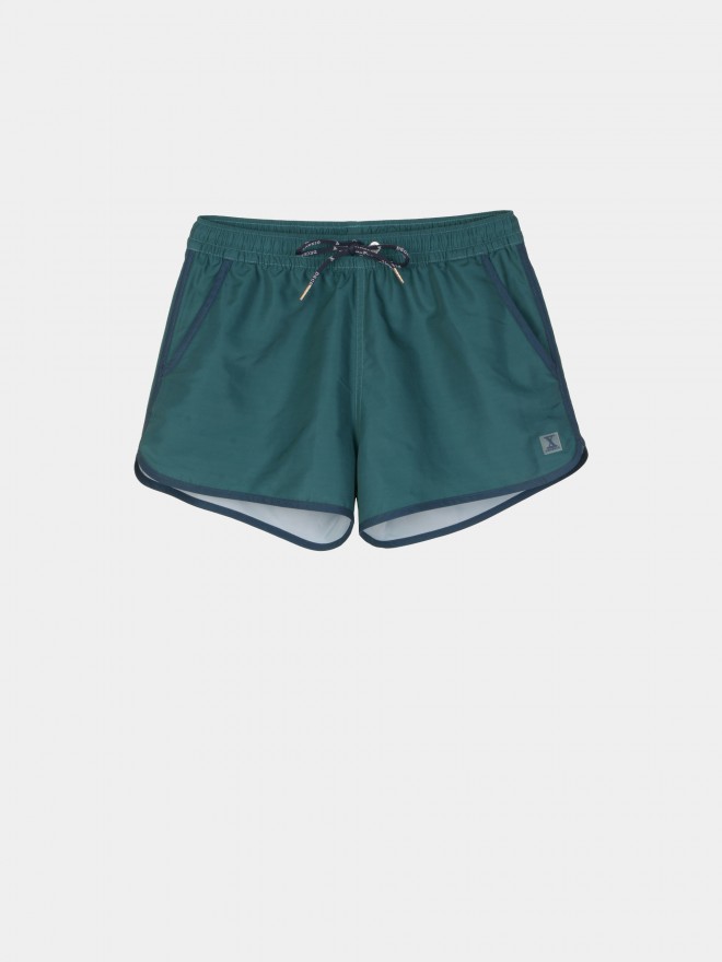Short swim shorts with contrasting ribbon Short swim shorts with contrasting ribbon