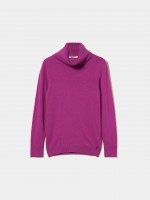 Jersey de cuello alto en lana merino y cashmere