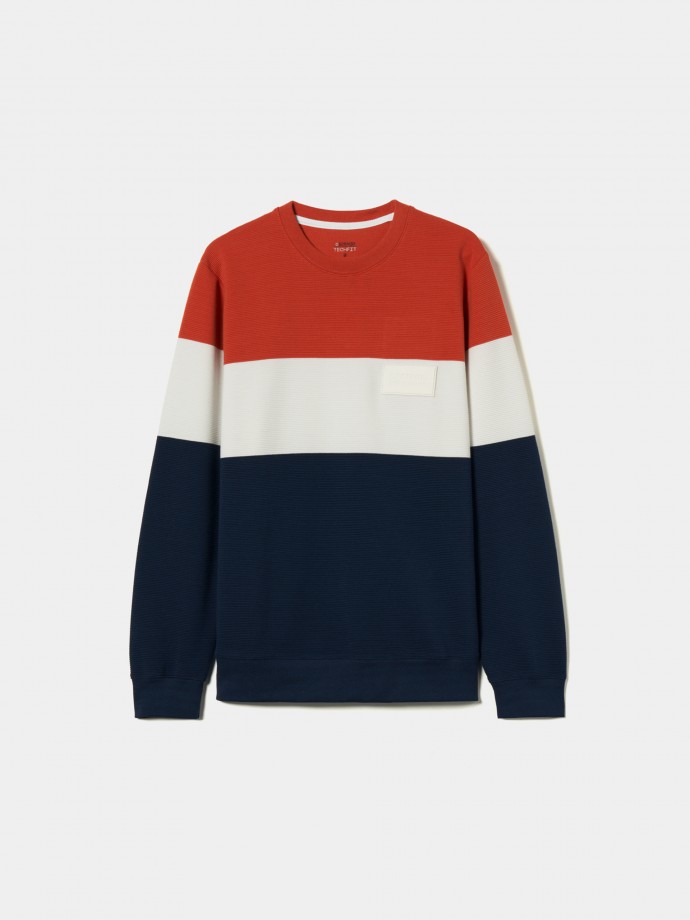 Tricolor striped sweater