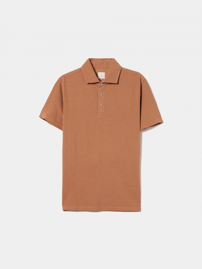 Slim fit cotton polo